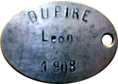Plaque matricule_Léon DUPIRE_AGFH Mémorial 14-18